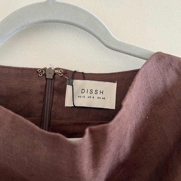 DISSH Amy Choc Linen Bubble Top - Picture 7 of 9